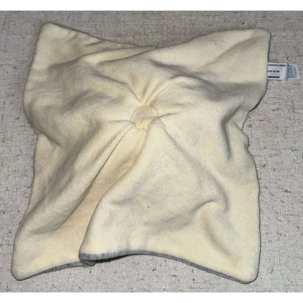 Ebba Gray Elephant Lovey Security Baby Blanket‎ Plush Leaf Stripes